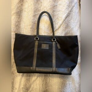 Coach Black Nylon & Leather Overnight Travel Tote